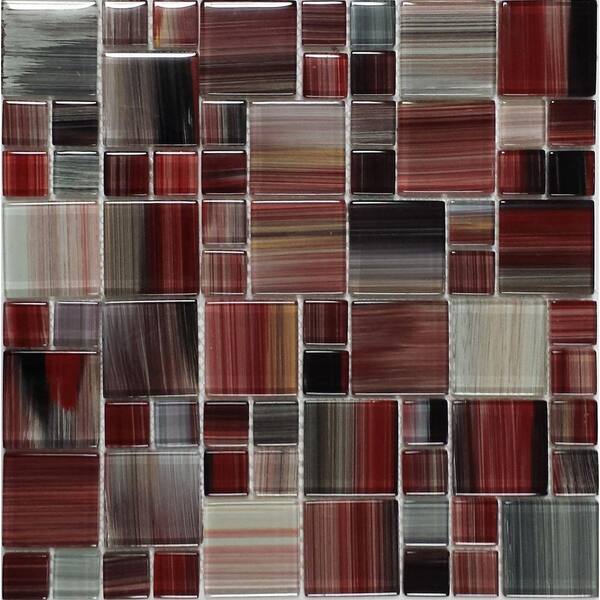 Epoch Architectural Surfaces Contempo Abbott-1675 Mosaic Glass Mesh Mounted Tile - 3 in. x 3 in. Tile Sample