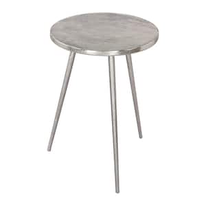Politik 15 in.W Silver 22.2 in.H Round Aluminum Metal Top End Table