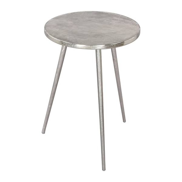 ZUO Politik 15 in.W Silver 22.2 in.H Round Aluminum Metal Top End Table
