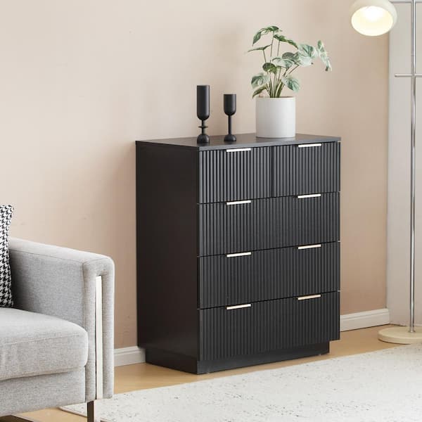 Karl home Black 5 Drawer 28. 35 in. Wide Chest of Drawers