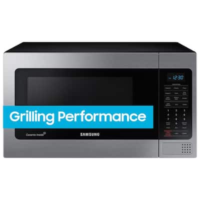 1.1 cu. ft Countertop Microwave with Grilling Element in Stainless Steel