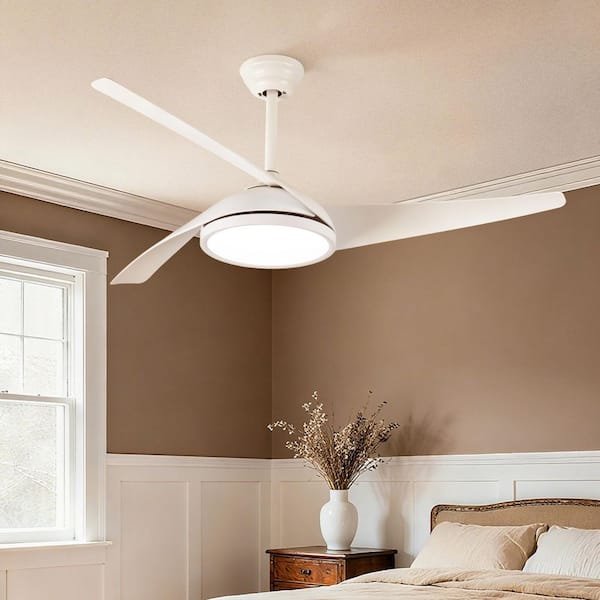 48 in. Modern Black Indoor Solid Wood Brown Blades Downrod Mount Ceiling Fan with Remote and 3-Size Adjustable Downrods