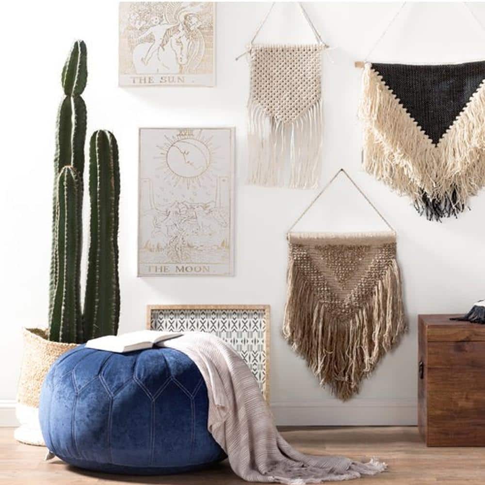 Montego Natural & White Jute Round Storage Basket with Handles