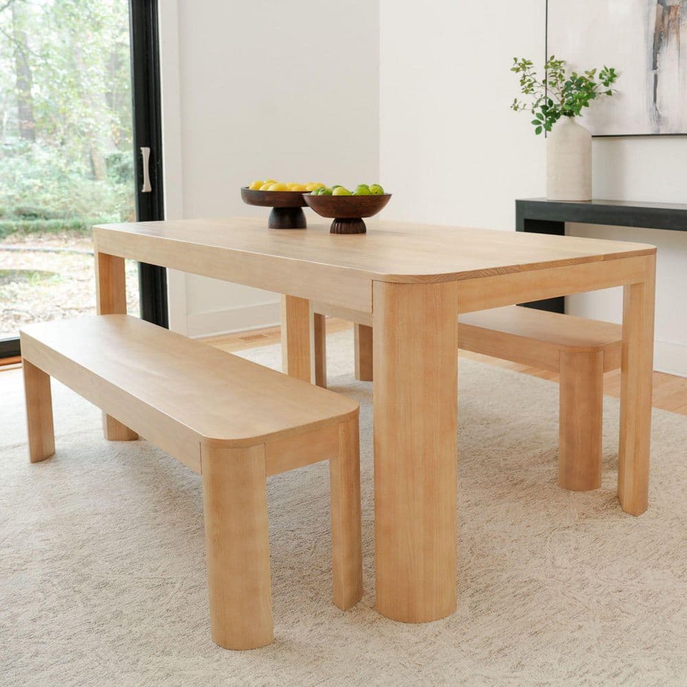Contour Blonde Wood 72 in 4 Legs Dining Table Seats 6 price history on PriceWatchPro