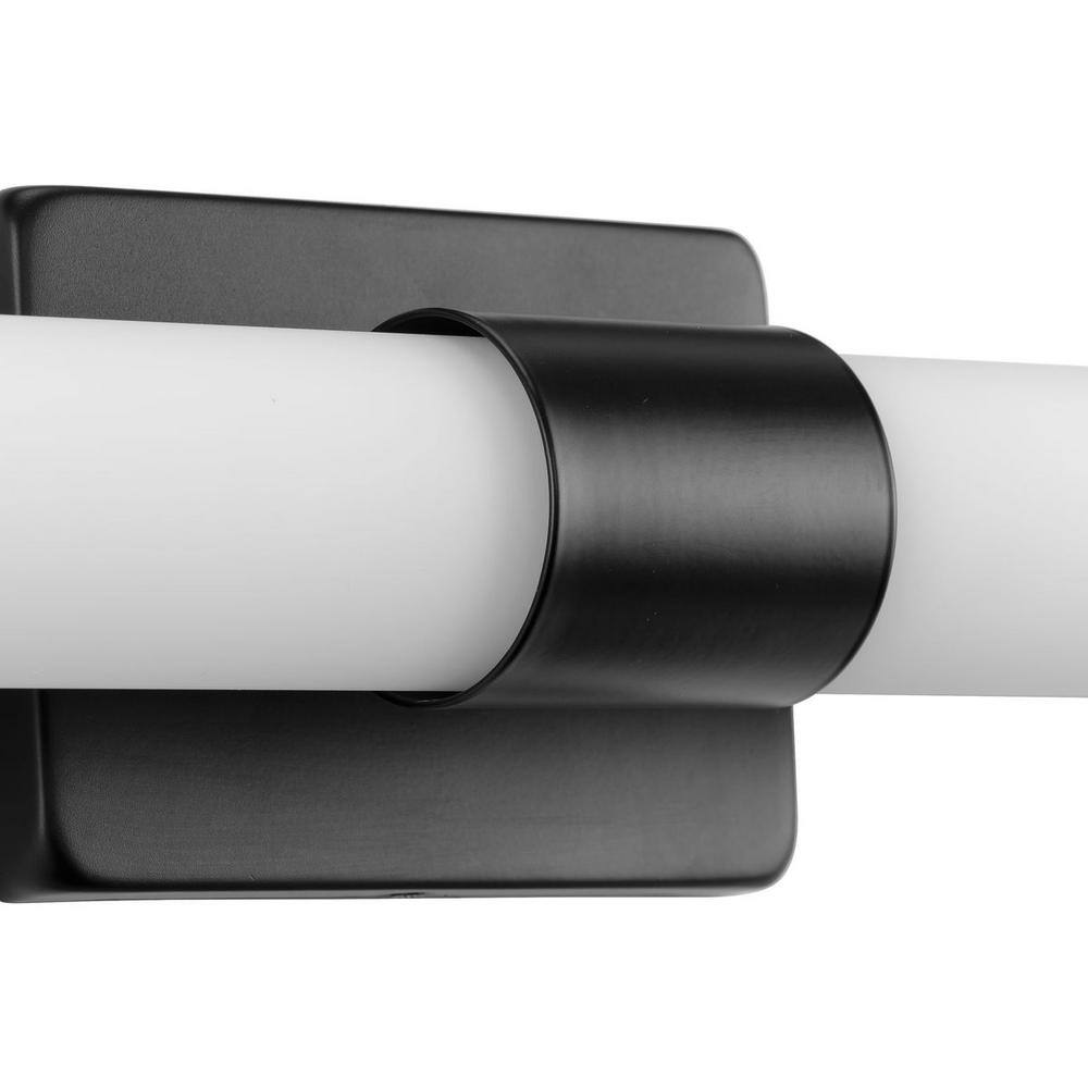 Blanco Black LED Wall Sconce with Etched White Glass Shade