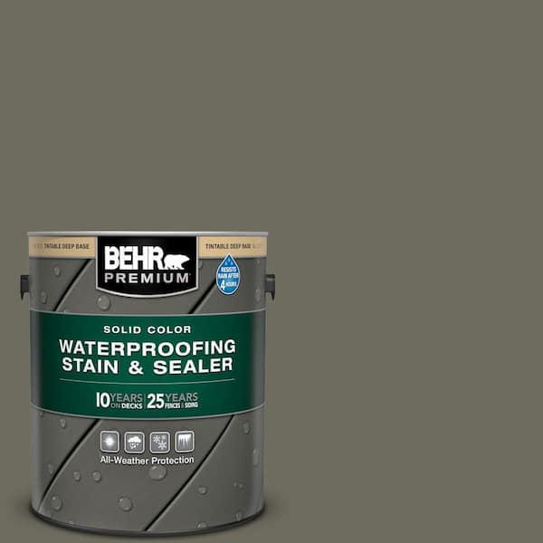 1 gal. #N370-6 Gladiator Gray Solid Color Waterproofing Exterior Wood Stain and Sealer