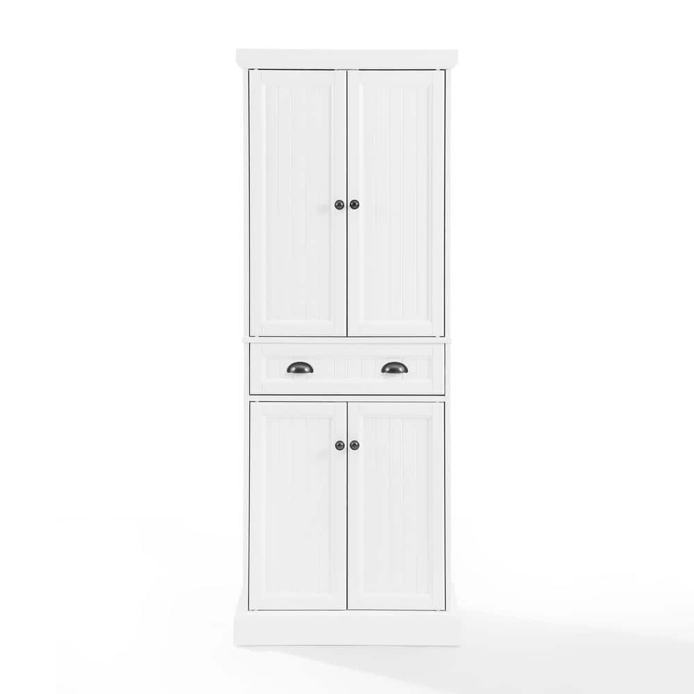 White Beadboard Pantry with Adjustable Shelves