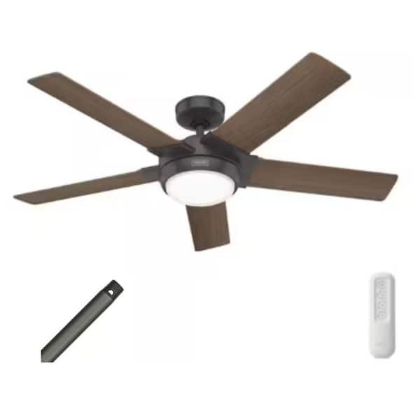 Byhalia 52 in. Ceiling Fan with Light Kit, Remote and 12 in. Downrod Combo