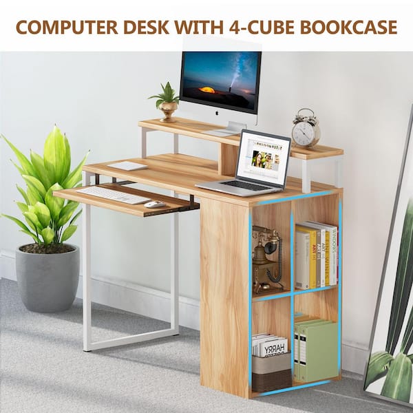 Slide out online computer desk