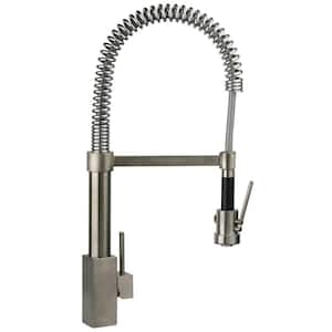 Dax Single-Handle Pull-Down Sprayer Kitchen Faucet with High-Arc Spring Spout in Brushed Nickel