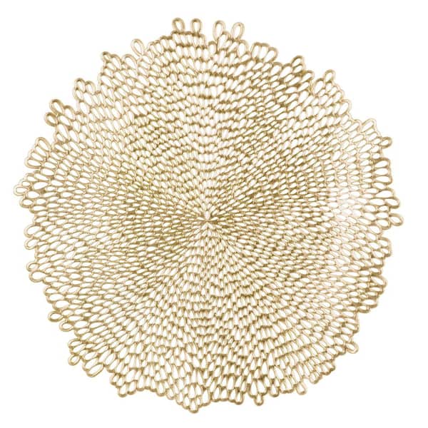 Amscan 15 in. Gold Blossom Vinyl Placemat (4-Pack)