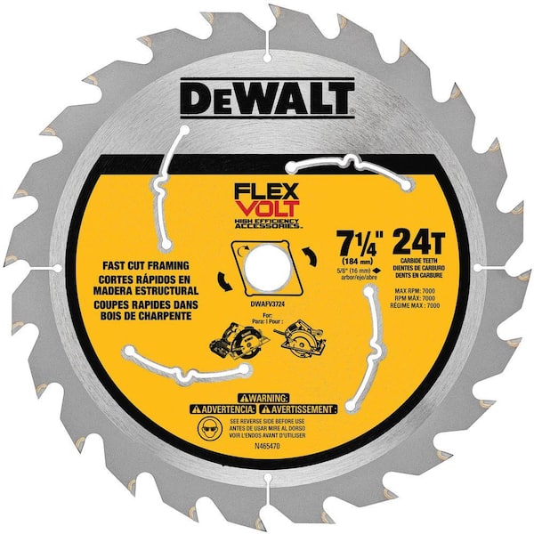 DEWALT FLEXVOLT 7-1/4 in. 24-Teeth Carbide-Tipped Circular Saw Blade