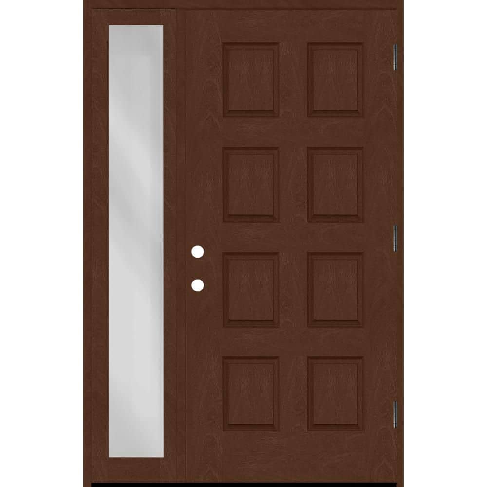 Regency 51 in. x 80 in. 8-Panel LHOS Chestnut Mahogany Fiberglass Prehung Front Door w/12in. SL w/ 6-9/16 Jamb price history on PriceWatchPro