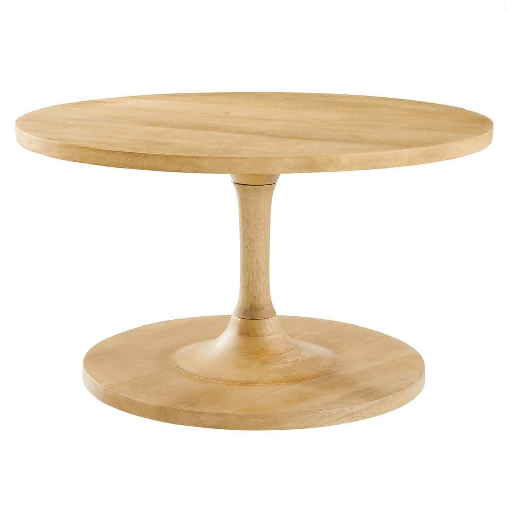 Lina 30 in. Oak Round Wood Coffee Table