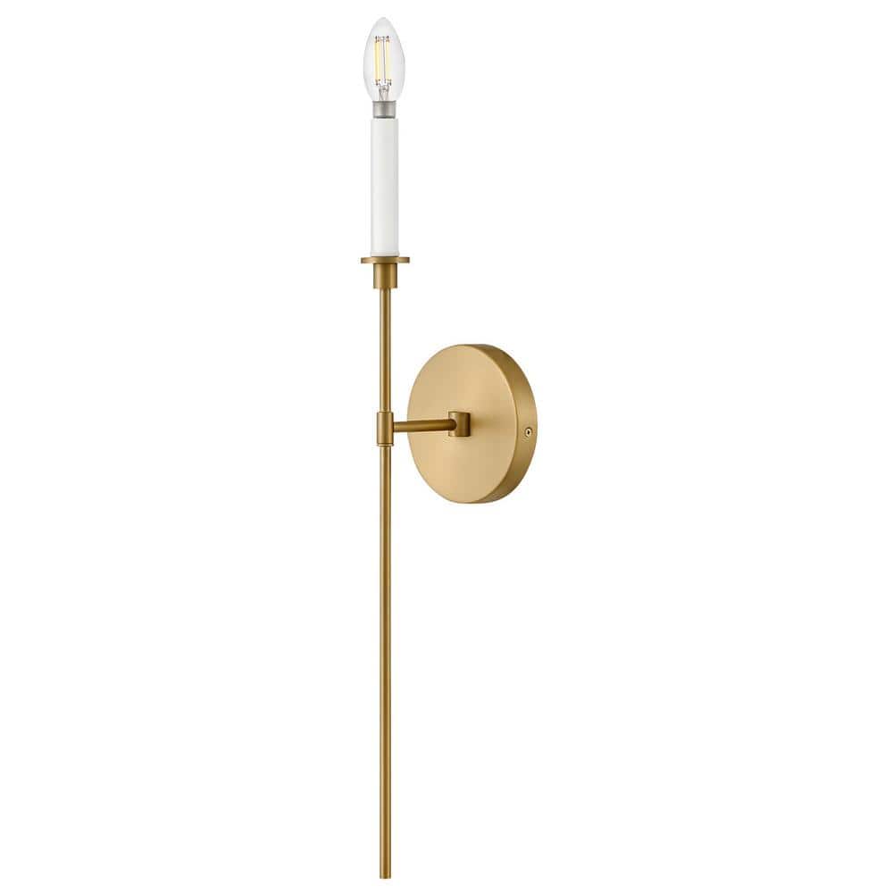 Lacquered Brass and Warm White Dimmable Candle Sconce