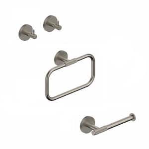 Klass 4-Piece Bath Hardware Set with Mounting Hardware in Brushed Nickel