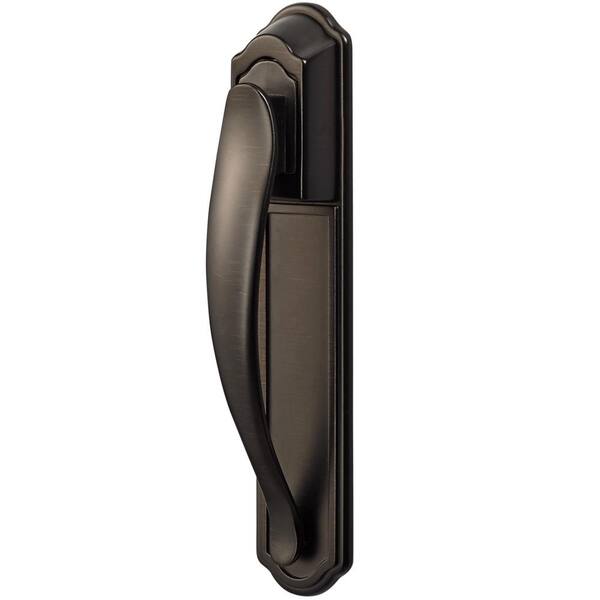IDEAL SECURITY Oil-Rubbed Bronze Storm and Screen Door Pull Handle Set with Back Plate