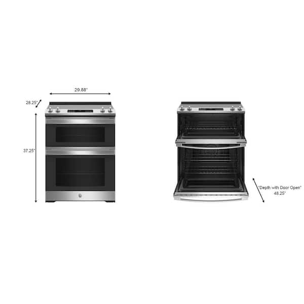 Double Oven Electric Range, Integrated Double Oven With Sliding Door