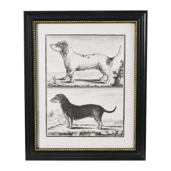 Storied Home Vintage Reproduction Dog Print with Wood Framed Animal Art Print 32 in. x 26 in. .