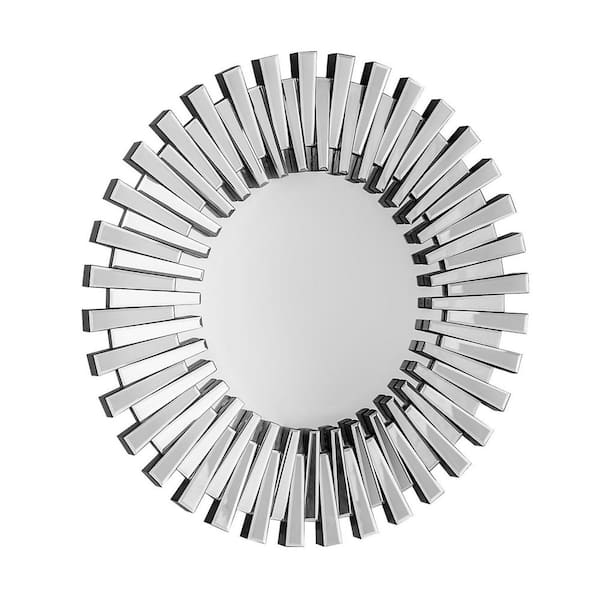 32 in. Silver Sunburst Unframed Accent Mirror