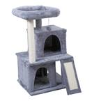 34 in. 3- Tier Cat Tree With 2 Condos, Kitten Tower Activity Center Gray