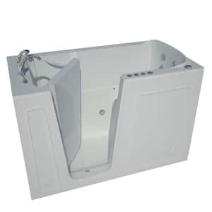 Nova Heated 5 ft. Walk-In Air and Whirlpool Jetted Tub in White with Chrome Trim