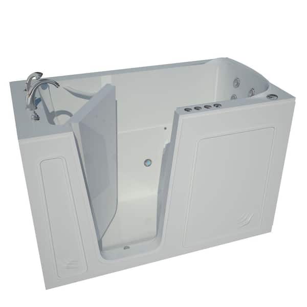 Universal Tubs Nova Heated 5 ft. Walk-In Air and Whirlpool Jetted Tub in White with Chrome Trim