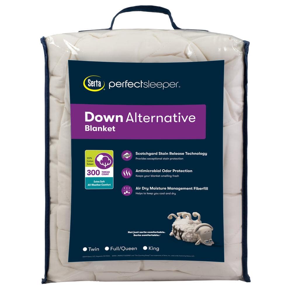 Twin Ivory Cotton Down Alternative Blanket with Antimicrobial Protection