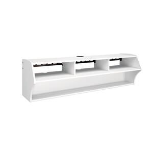 Altus 58 in. White Composite Floating Entertainment Center Fits TVs Up to 60 in. with Wall Mount Feature