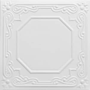 Topkapi Palace Plain White 1.6 ft. x 1.6 ft. Decorative Foam Glue Up Ceiling Tile (259.2 sq. ft./case)