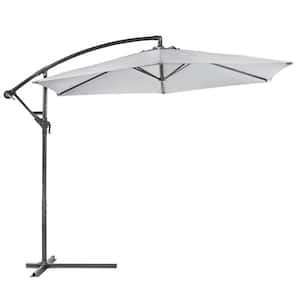 10 ft. Aluminum Outdoor Hanging Market Patio Umbrella in Dark Grey