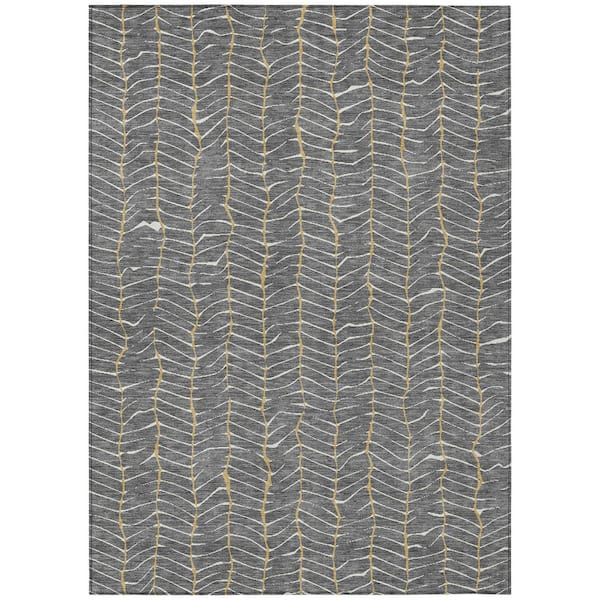 Chantille Machine Washable Indoor/Outdoor Abstract ACN3038 Gray 5 ft. x 7 ft. 6 in. Area Rug