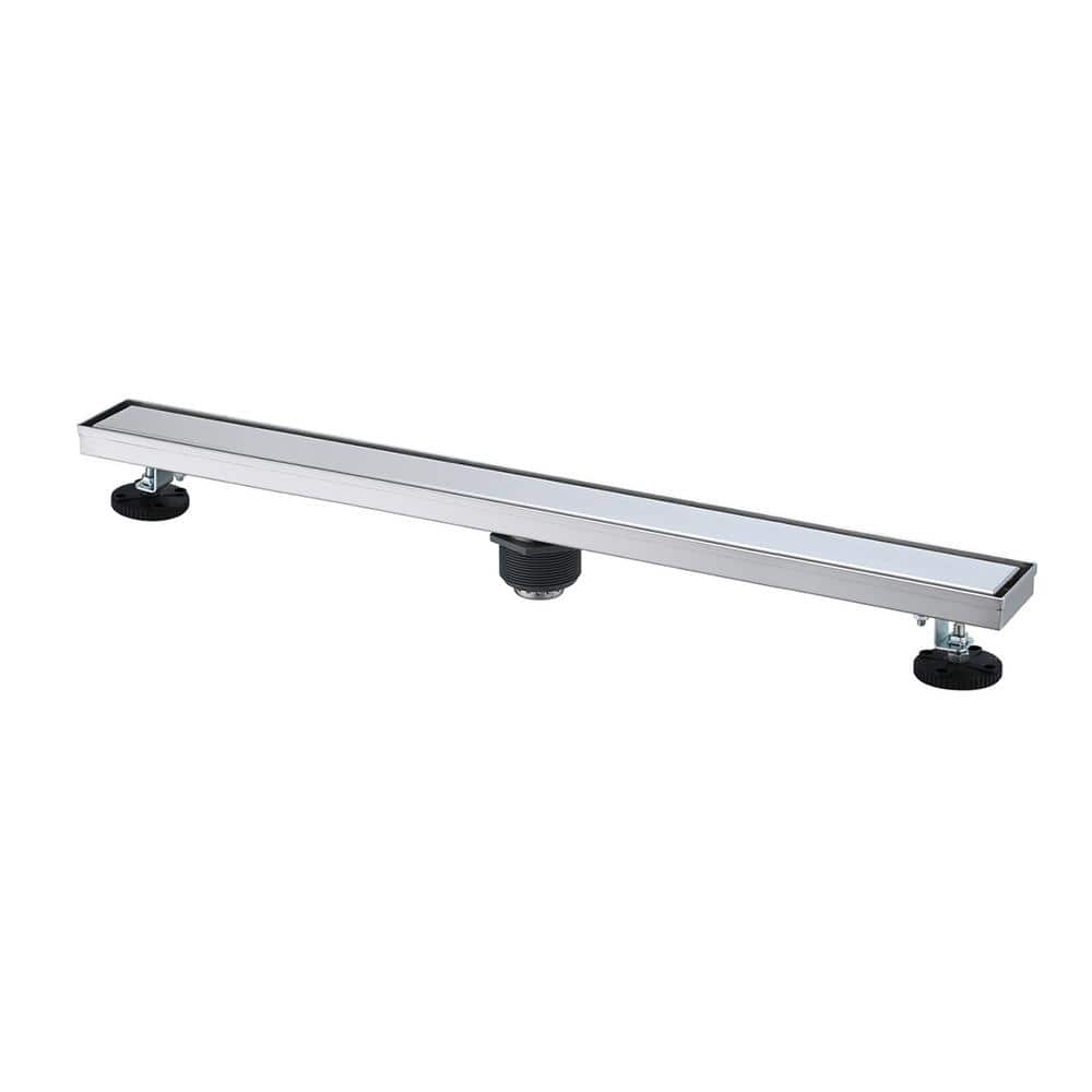 Ami 24 in. Linear Shower Drain with Tile-In Pattern Drain Cover In Brushed Nickel price history on PriceWatchPro