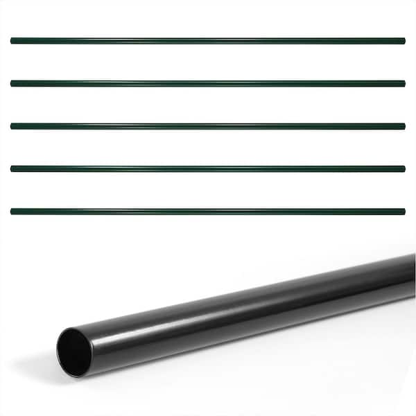 1-5/8 in. Chain Link Fence Black Galvanized Steel Top Rail (Pack of 5)