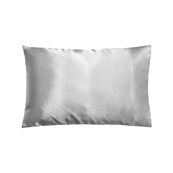Unbranded Silver Satin Standard Pillowcase