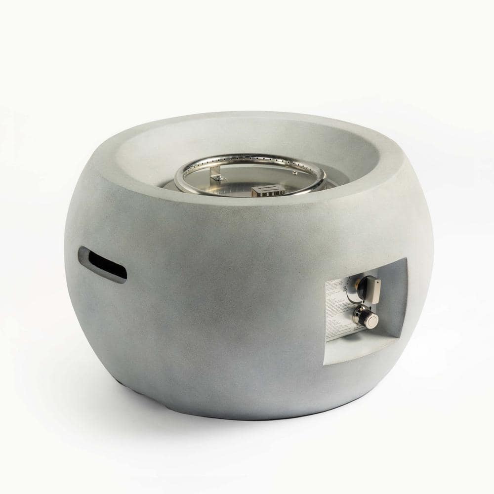 24 in. Outdoor Propane Fire Pit Table, Round Graphite Base with Waterproof 