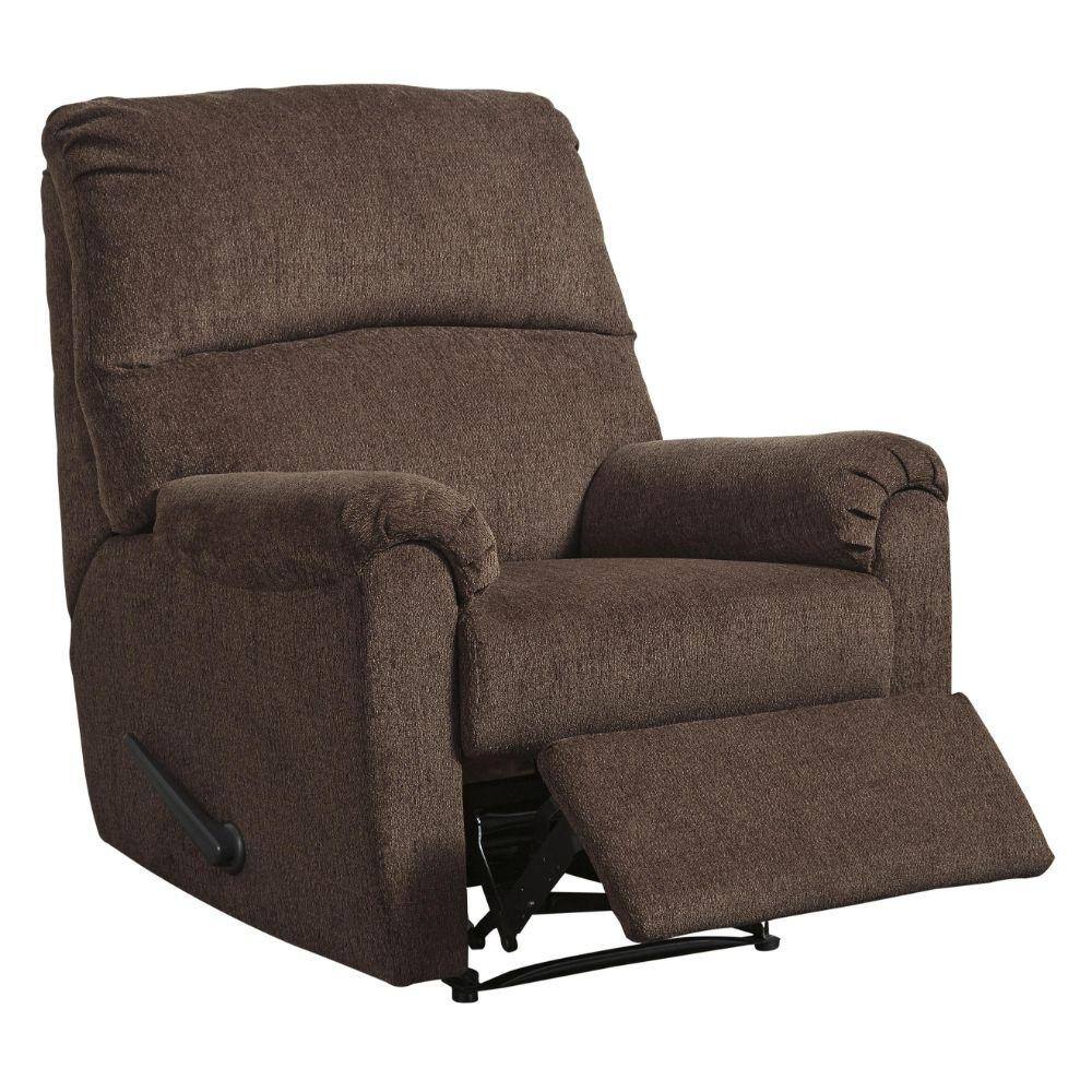 Sturdy Polyester Brown Zero Wall Recliner with Pillow Top Armrests