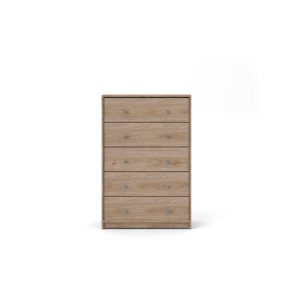 Jackson Hickory Vertical 5-Drawer Chest with Pewter Handles