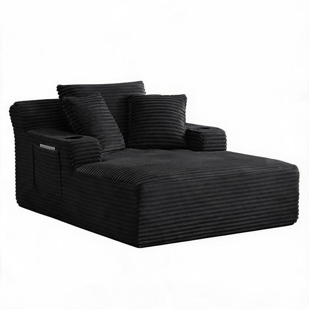 58 in. Black Corduroy Twin Size Sofa Bed, No Assembly Required, Comfy Sleeper for Living Room Office price history on PriceWatchPro