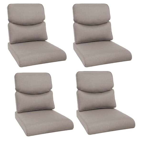 Gymojoy 22 in. x 25 in. 8-Piece Deep Seating Outdoor Lounge Chair Replacement Cushion and Back Pillow in Gray