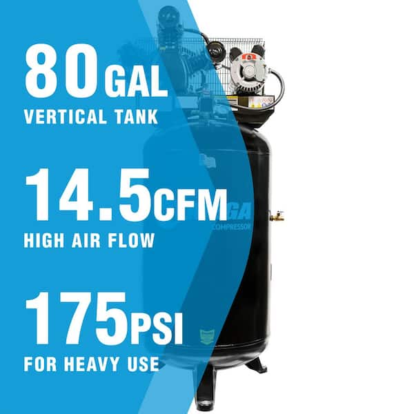 80 Gal. 5 HP 175 PSI Electric Upright Air Compressor