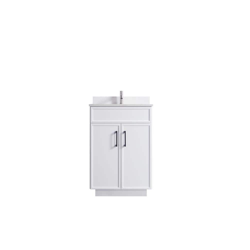 VSC 24in. W x 22in. D x 35in. H Single Sink Freestanding Bath Vanity in Whi