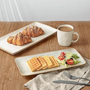 15.67/14.1/12.6 in. White Ceramic Serving Platter for Party, Turkey, Cheese, Microwave Dishwasher Safe (Set of 3)