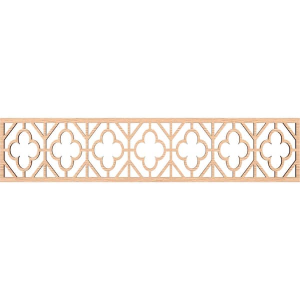 Ekena Millwork Hazelton Fretwork 0.375 in. D x 46.75 in. W x 10 in. L Red Oak Wood Panel Moulding