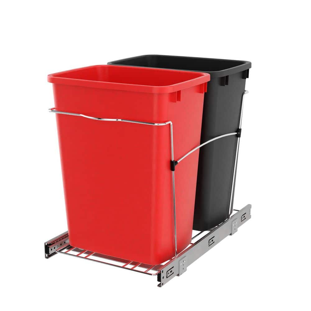 Red/Black Double Pull Out Trash Can 35 qt. for Kitchen price history on PriceWatchPro