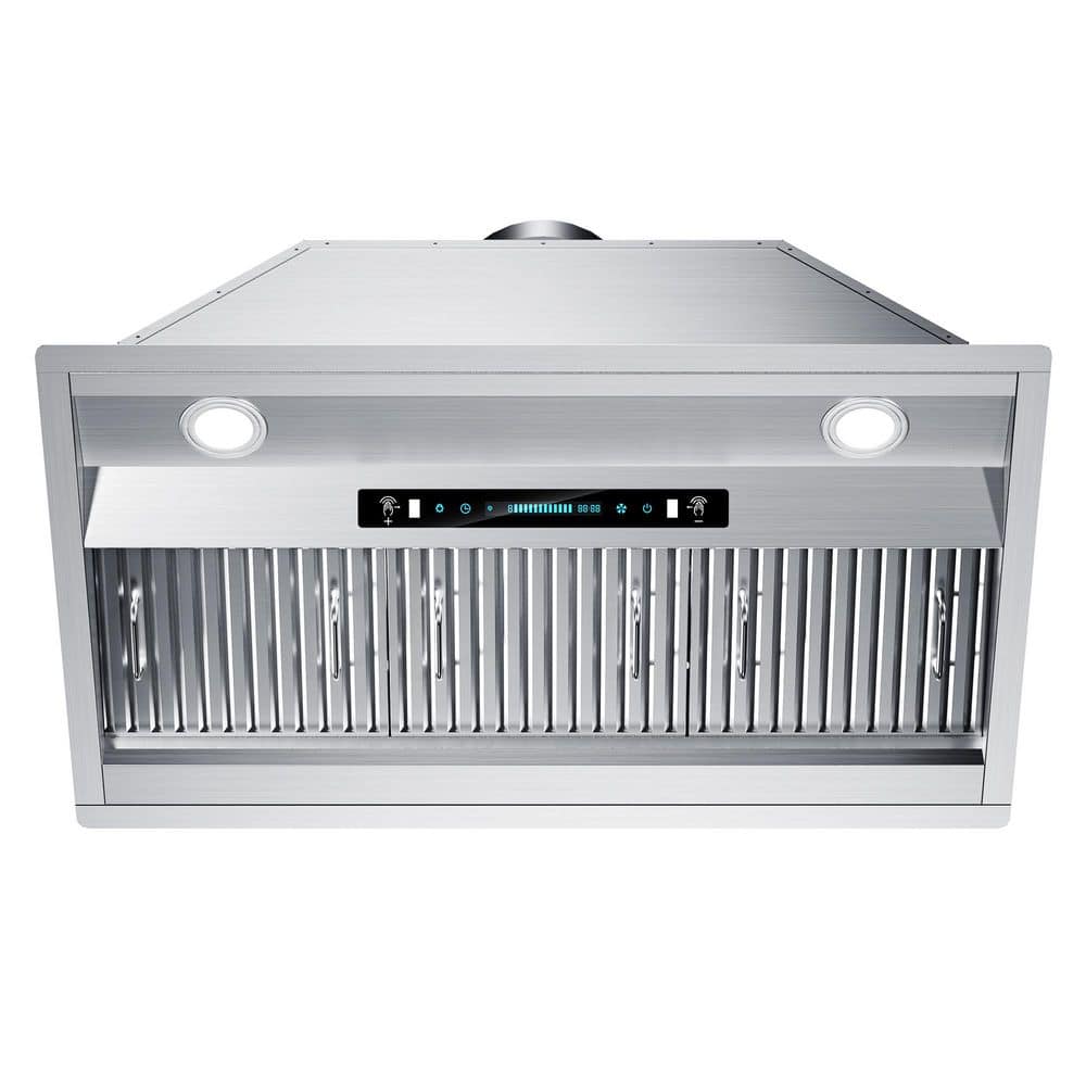 42 in. 600 CFM Convertible Insert Range Hood in Stainless Steel with LED, Gesture Control and 10-Yr Warranty