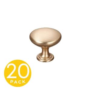 Alpha Series 1 in. Modern Gold Round Cabinet Knob (20-Pack)