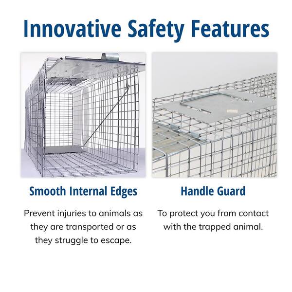 Live Animal Cage Trap Large 1 Door Professional Groundhog Raccoon Spring 