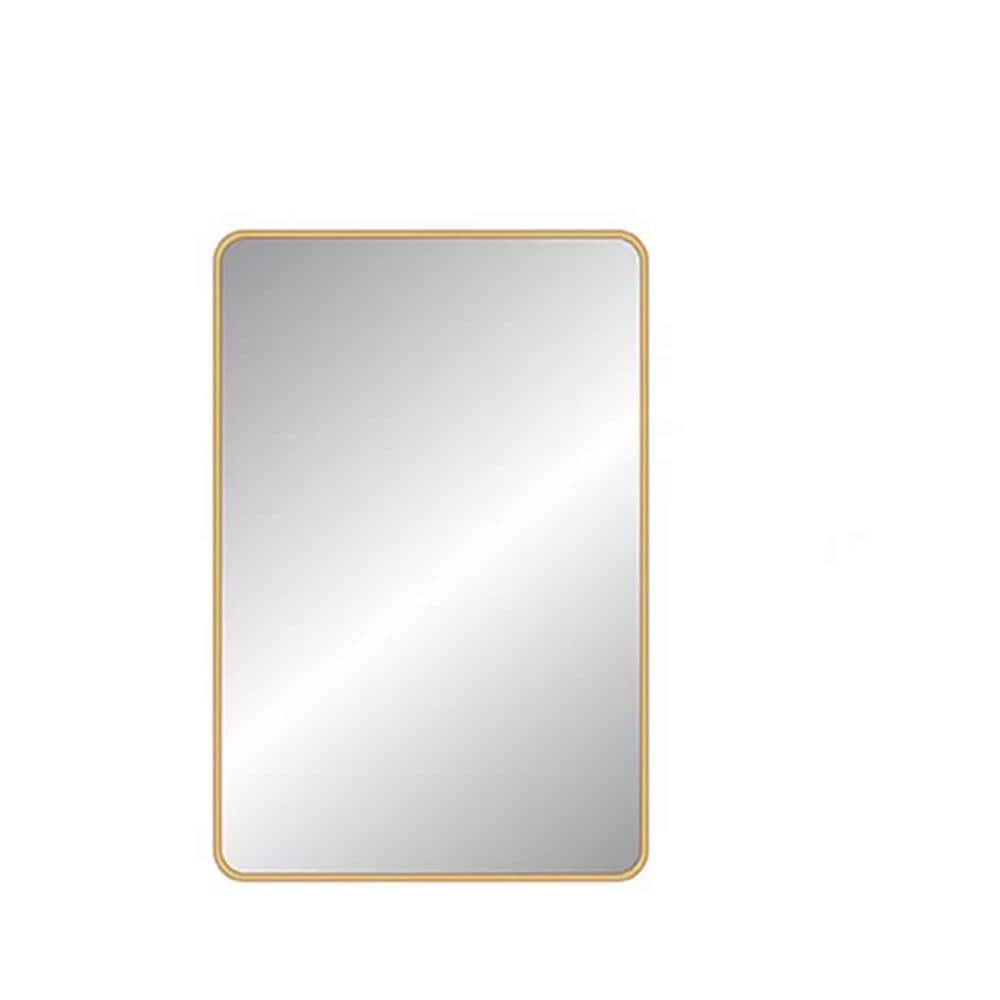 32 in. W x 24 in. H Rectangular Framed Wall Bathroom Vanity Mirror in Gold,