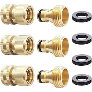 Garden Hose Quick Connect Solid Brass Quick Coupler 3/4 in. (Pack of 3)